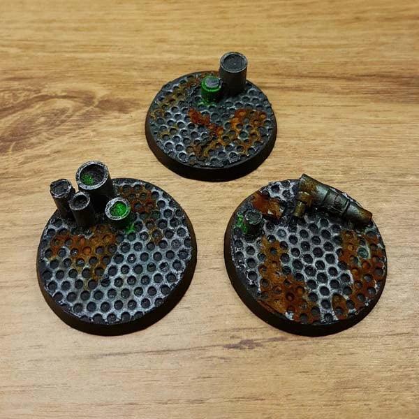 Factory Floor 40mm Round Bases 40K 3 pieces