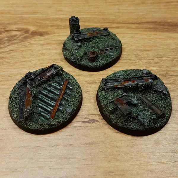 Industrial Ruins 40mm Round 40K Bases 3 pcs