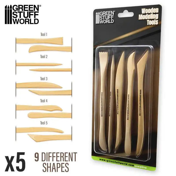 Wooden Modeling Tools 5x 4788