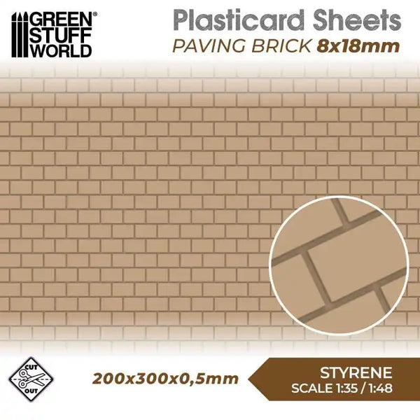 Plasticard Straatsteen Structuurplaat 8x18mm 5056