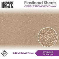 Plasticard Geplaveide rijbaan Cobblestone getextureerde plaat 5058