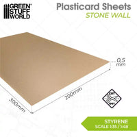 Plasticard Getextureerde plaat met stenen muur 5059