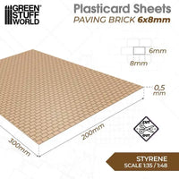 Plasticard Straatsteen Structuurplaat 6x8mm 5066