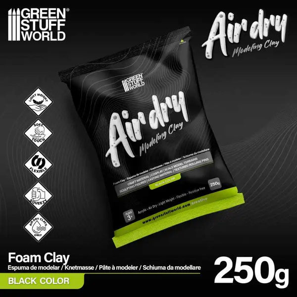 Air Dry Foam Clay 250gr. - Black 5716