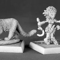 Lini Iconic Gnome Druid and Droogami Snow Leopard 60020 (metal)