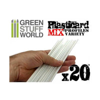 Green Stuff World ABS Plasticard - Profile - 20x Variety Pack 9128