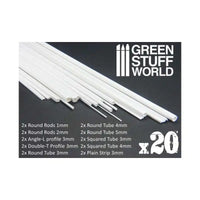 Green Stuff World ABS Plasticard - Profile - 20x Variety Pack 9128