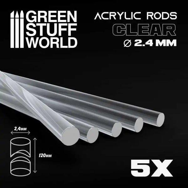 Acrylic Rods - Round 2.4 mm CLEAR 9256