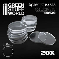 Acrylic Bases Round 32 mm CLEAR 9293
