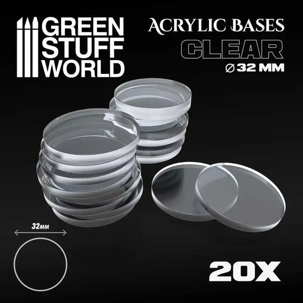 Acrylic Bases Round 32 mm CLEAR 9293