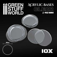 Acrylic Bases - Round 40mm CLEAR 9294