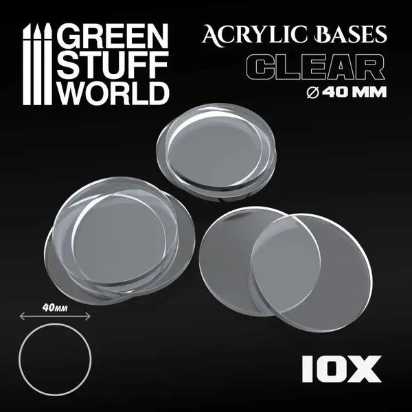Acrylic Bases - Round 40mm CLEAR 9294