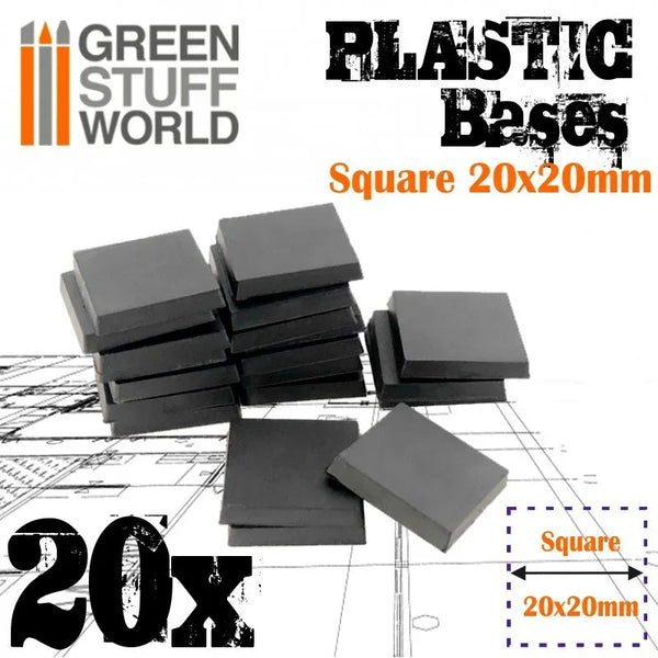 Vierkante Bases Leeg 20x20mm Bases 20 stuks 9830