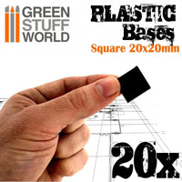 Quadratische Sockel, leer, 20 x 20 mm, 20 Stück, 9830