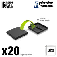 Square Bases Empty 25x25mm Bases 20 pieces 9831