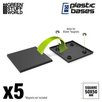 Square Bases Empty 50x50mm Bases 5 pieces 9833
