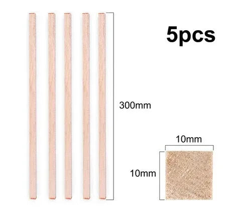 Balsa Hout 10x10 mm 30cm 5 stuks