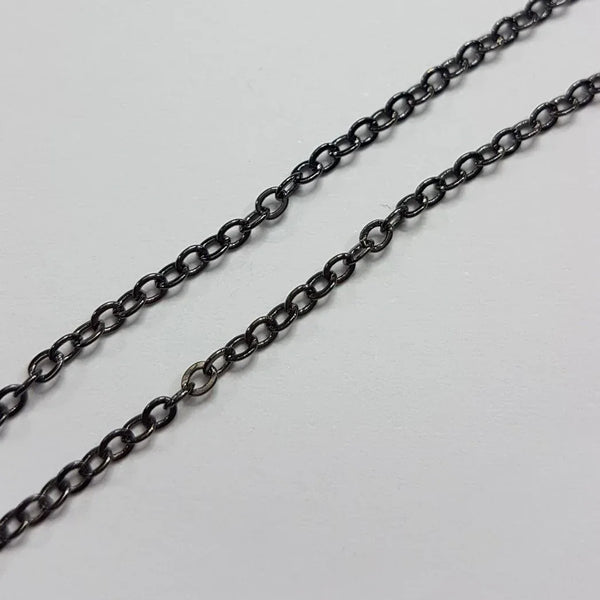 Schakel Ketting Gun Metal Black 1.5 mm 5 mtr