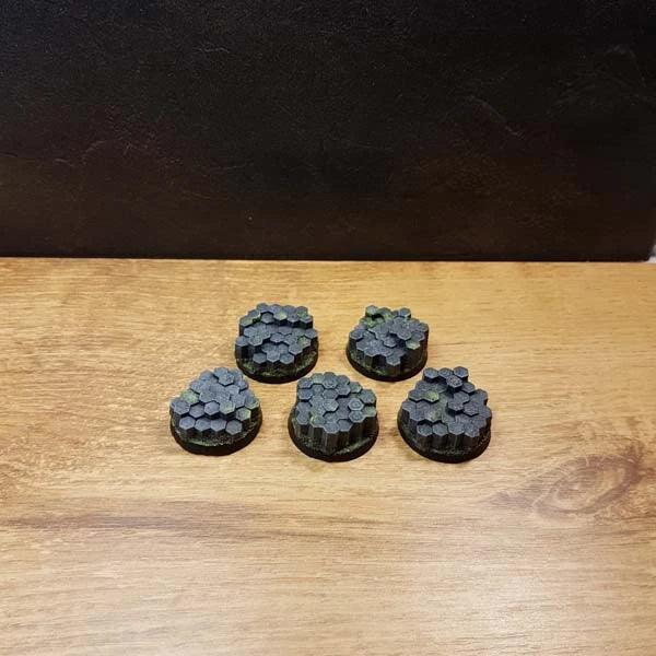 Basalt Rock 32mm Round Bases 5 pieces