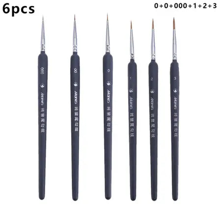 Marie's Set of 6 Nylon Brushes 000/00/0/1/2/3