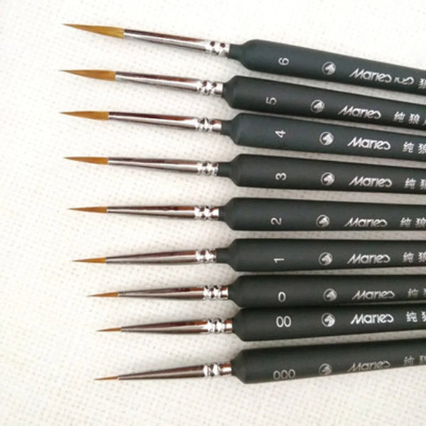 Maries-Sanjie Set Brushes Nylon 9 pieces 000/00/0/1/2/3/4/5/6