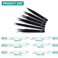 Tweezers set 6 pieces