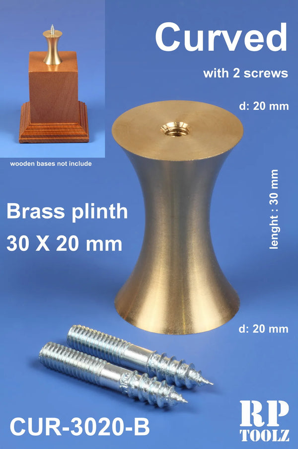 Curved brass plinth 30x20 mm CUR-3020B RP Toolz