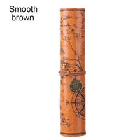 Penseelhouder Etui Leer Retro Schatkaart Light Brown