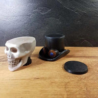 Steampunk-Totenkopf- und Zylinderhutsockel