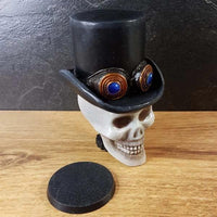 Steampunk-Totenkopf- und Zylinderhutsockel
