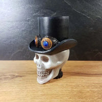 Steampunk-Totenkopf- und Zylinderhutsockel