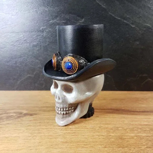 Steampunk Skull and Top Hat Sokkel