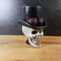 Steampunk-Totenkopf- und Zylinderhutsockel