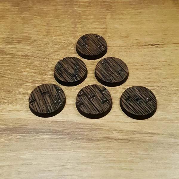 Wooden Floor 25mm Bases Round 6 pieces