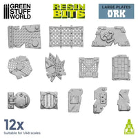 Large Ork plates (12x) - 3D printed set 12317